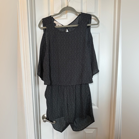 LOFT Black and White Polka Dot Romper #Backless #flattering - Picture 1 of 7